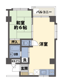 1LDKの間取図